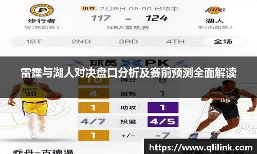 雷霆与湖人对决盘口分析及赛前预测全面解读